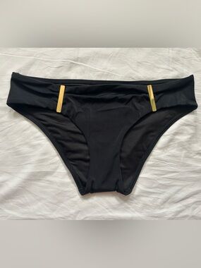 Victoria's Secret Black Bikini Bottom with Gold Hardware - The Forever Hipster